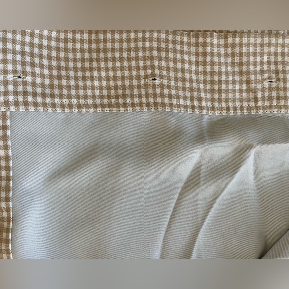 Pottery Barn Kids Cream and Tan Gingham Blackout Curtains - set of 2 - Picture 3 of 5